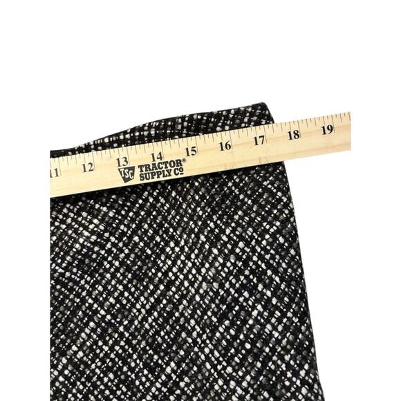 Gap Tweed Y2K Wool Blend Velvet Trim Skirt Womens Size 16 Lined Side Zip Black - Picture 2 of 5